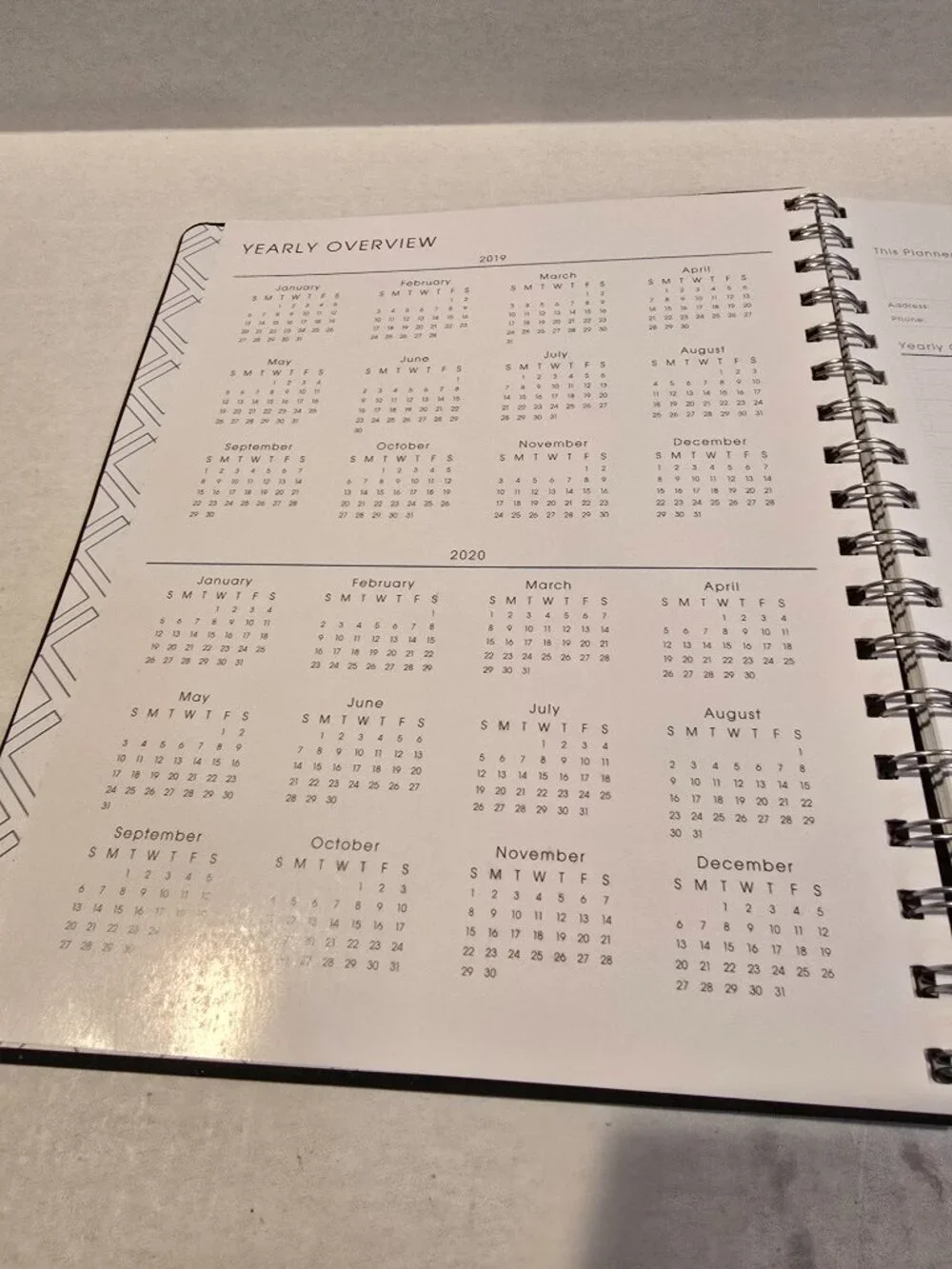Planner Weekly Monthly July 2019-June 2020 Blue Cover Spiral Bound 7.5